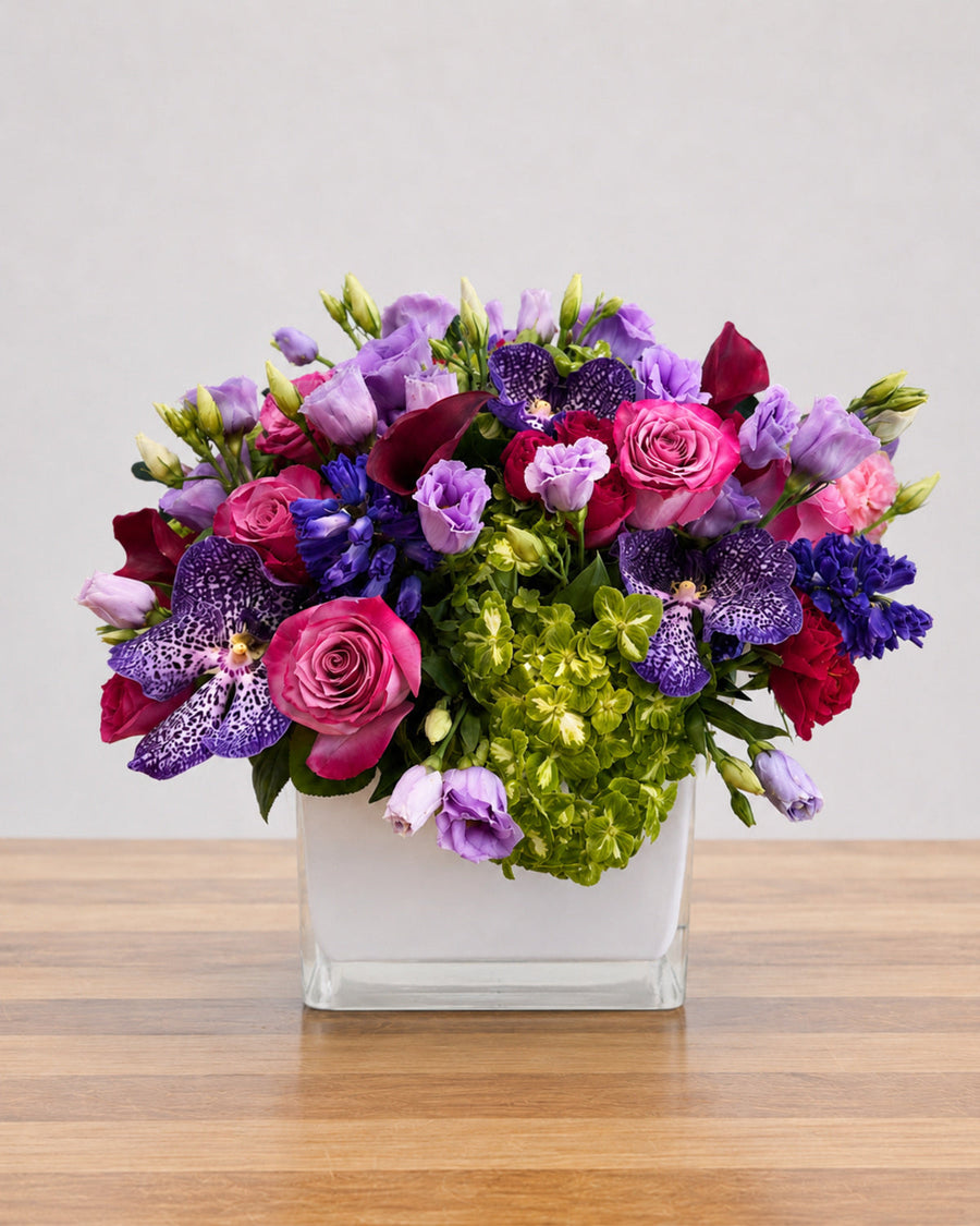 Amethyst Rose floral arrangement by Pardes Floral