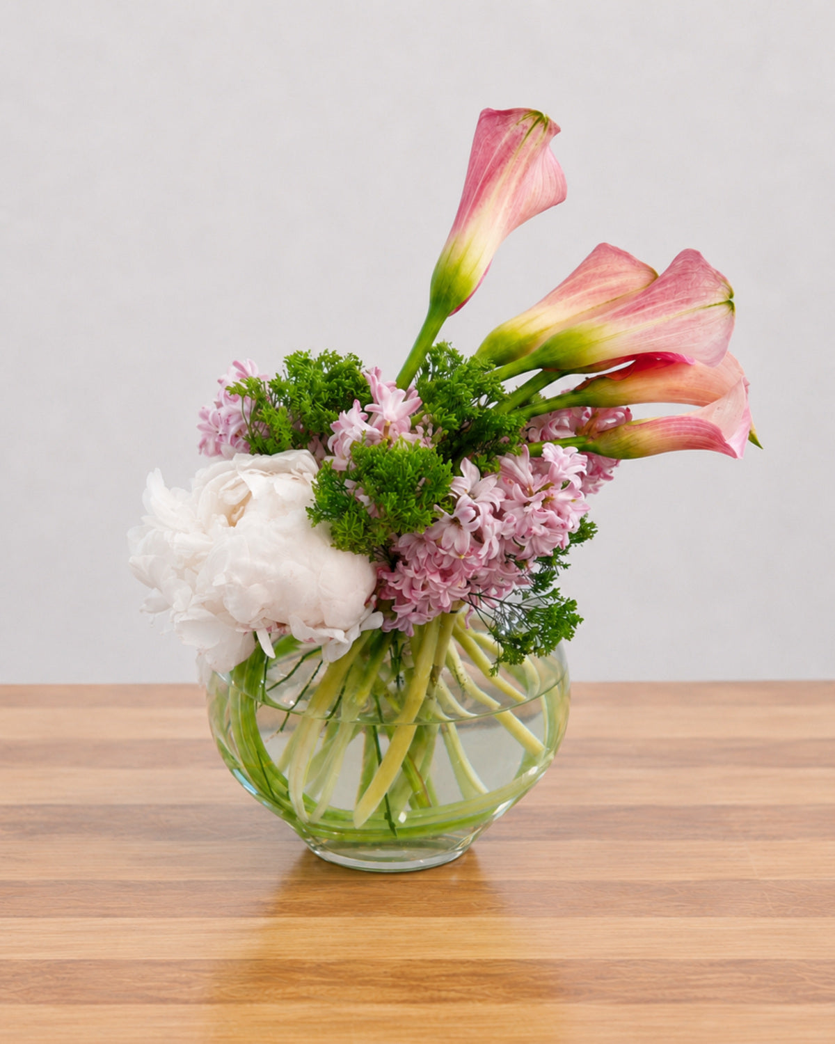 Blush Calla floral arrangement by Pardes Floral